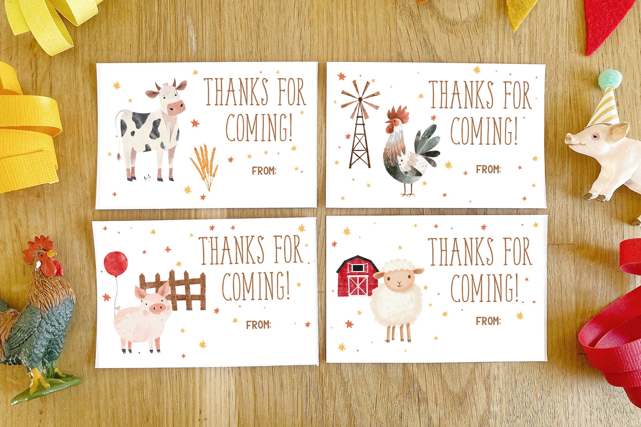 farm party thankyou free farm party thank you cards free printable – sunny street party co.